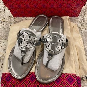 Tory Burch Miller Sandal - patent gunmetal - Size 10